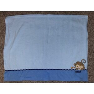 Carter's Monkey & Ant Baby Blanket Child of Mine Blue Fleece Security Lovey Boys